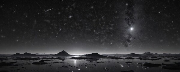 Wall Mural - inky black canvas, countless diamond-like stars scattered across the infinite expanse , celestial, m