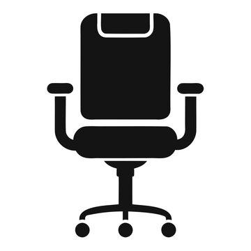 Minimalist Office Chair Vector Art in Black Silhouette on Transparent Background