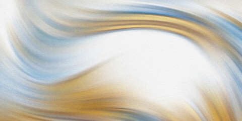 Poster - Abstract swirl of light blue white and gold creating smooth flowing motion and blended color palette