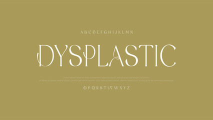 Aufkleber - Lettering Minimalist Fashion. Elegant alphabet letters serif font and number. Typography fonts regular uppercase, lowercase.