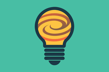 Poster - a colorful light bulb design showcases swirling patterns in bright hues, symbolizing creativity and 