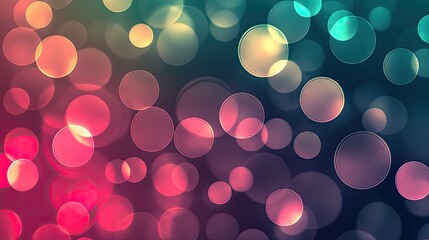 Poster - Colorful Blurred Bokeh Background with Soft Light Circles for Design