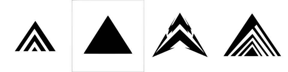 Poster - Vector illustration of diverse triangular shapes in black and white design suitable for modern art and graphic projects