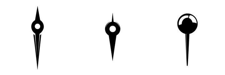 Poster - Vector illustration of black and white arrow icons highlighting direction and navigation elements for design purposes