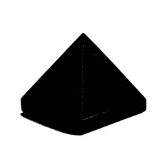 Poster - Vector illustration of a simple black and white pyramid icon featuring a triangular shape and shaded base for design purposes