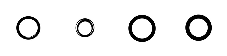 Poster - Vector illustration of various circle designs in black and white, showcasing diverse styles and shapes for creative use