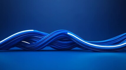 Fototapete - Abstract Wavy Lines in Blue Background Creating a Dynamic and Modern Visual Effect for Background Use in Various Designs