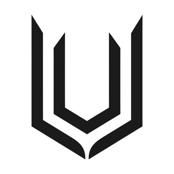 Modern minimalist initial letter U logo, Minimal shape alphabet letter U icon 