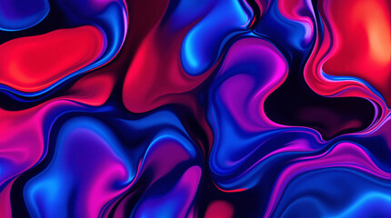 Poster - Abstract Fluidic Swirls: Vibrant abstract composition featuring fluid, swirling shapes in dynamic motion. It is an interplay of colors and form. Capturing artistic expression.