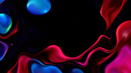 Poster - Abstract Fluidic Swirls: Vibrant abstract composition featuring fluid, swirling shapes in dynamic motion. It is an interplay of colors and form. Capturing artistic expression.