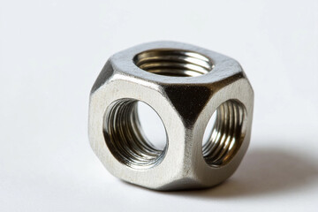 Aufkleber - Close-up detail of a metal nut against a clean background Generative AI