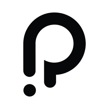 Modern minimalist initial letter P logo, Minimal shape alphabet letter P icon 