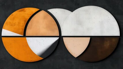 Poster - Modern Abstract Wall Art with Geometric Shapes in Earthy Tones and Contrasting Textures