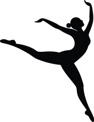 Wall Mural - minimalist line art silhouette of a gymnast doing a split ideal for artistic gymnastics illustration