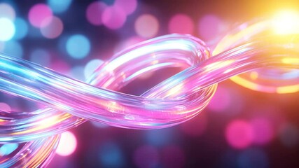 Poster - Colorful Abstract Light Trails with Soft Bokeh Background Effects