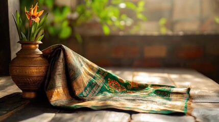 Aufkleber - Traditional cotton silk saree with block prints, a comfortable yet elegant choice for Diwali.