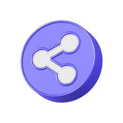 Fototapete - Share button icon 3d rendering