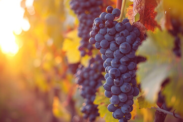 Fototapete - Valley vineyards, steeped in rich cultural heritage and economic importance, stand as a magnificent representation of ancient customs, expert artistry, and pure joy found in the craft of winemaking  
