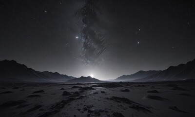 Wall Mural - Star-speckled expanse, inky black void, distant starlight ,  background,  stellar,  cosmic dust