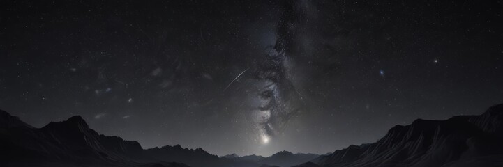 Wall Mural - Starry night, deep black canvas, distant galaxies sparkle faintly ,  cosmos,  ethereal,  background