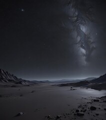 Wall Mural - Starry night, infinite black expanse, cosmic dust,  night,  ethereal