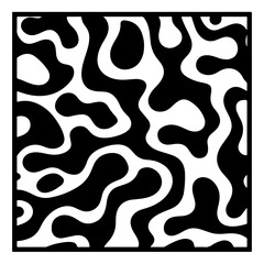 Poster - Abstract vector illustration with wavy black and white lines forming fluid patterns. Perfect for modern backgrounds, graphic design, and contemporary art projects.