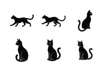  cat face silhouette vector icon minimal cute style 35