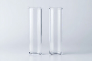 Aufkleber - Two clear glass cylinders against a light background, showcasing simple, elegant design and perfect for floral arrangements or decorative displays.