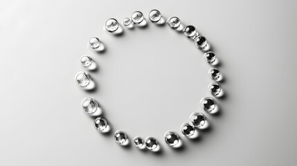 Poster - formation of circle with water droplets: a minimalistic composition showcasing meticulously arranged