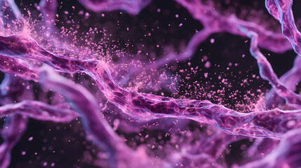 Poster - abstract biological structure: a captivating abstract rendering of a microscopic biological structur