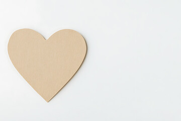 Fototapete - Heart-shaped paper craft on white. A simple, handmade design suggesting love, affection, or a personal touch, emphasizing minimalism and handcrafted beauty.