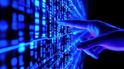 Interactive digital wall, hand touching code