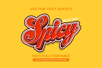 Wall Mural - Spicy, Hot & Tasty Vector Editable Text Effect