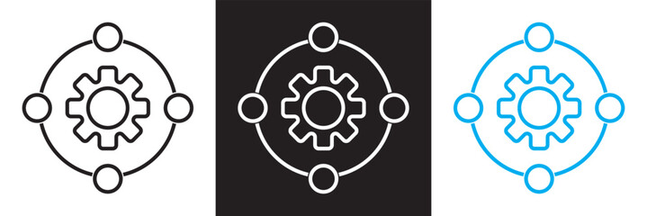 DevOps methodology and software development concept icon.  Vector for websites, mobile interfaces, presentations, banner, visual branding etc. Vector illustration. EPS 10