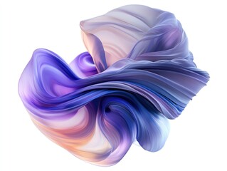 Poster - Abstract swirling ribbons of color with gradient effect isolated on white background in studio shot