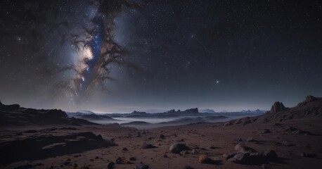 Wall Mural - Vast, star-studded night sky, cosmic dust and distant galaxies ,  twinkling,  outer space,  astrophysics
