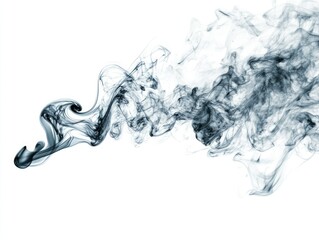 Poster - Abstract cloud-like smoky form in dark gray on a white background suggestive of motion texture and vapor