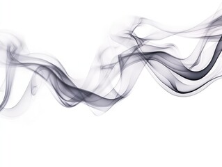 Poster - Abstract smoke design in shades of gray with soft curves and a white background conveying a sense of movement and airiness