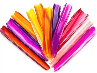 Aufkleber - Vibrant Palette Strokes An Array of Colorful Paint Streaks on White Backdrop A Dynamic Fusion of Warm and Cool Tones
