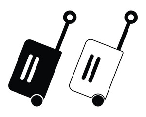Fototapete - Travel luggage icons. Fill and outline luggage symbol isolated on white background. Travel bag, briefcase icon set in flat style. Vector illustration. EPS 10