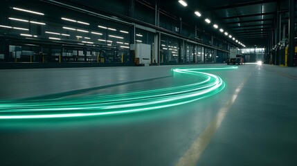 Poster - Dynamic stock data visualization warehouse digital report industrial space low angle real-time insights