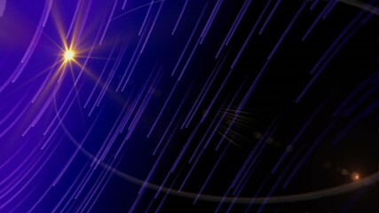 Poster - 3D render visualizing creativity displaying golden starburst lens flare and purple streaks