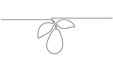 Poster - Avocado one line icon. One line drawing background. Continuous line drawing of avocado. Vector illustration. Avocado linear icon, Avocado Single Line Icon, Avocado Line icon, Sketch and Doodle Design.
