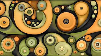 Poster - Dynamic abstract swirls digital art colorful geometry modern design vibrant chaos