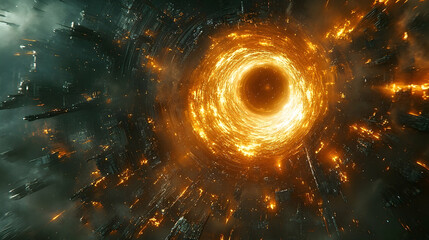 Poster - Fiery vortex destruction