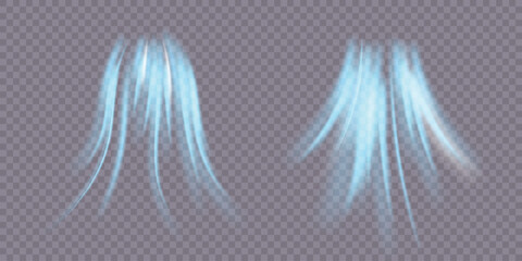 Poster - Curved neon waves rotate in high-speed light spiral. Frost wind texture moves gently in transparent swirl. Winter air streams flicker like glowing icy ribbon. Blizzard sparkles radiate cold 