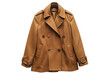 © zain - Stylish camel brown wool peacoat double breasted autumn fashion warm winter coat neutral tones