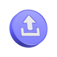 Fototapete - upload icon button 3d rendering