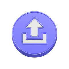 Fototapete - upload icon button 3d rendering