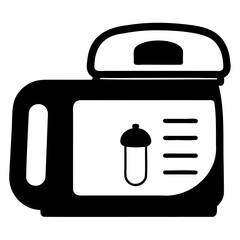 Poster - Modern bread maker icon in black vector silhouette style shown on transparent background for food apps and kitchen infographics
